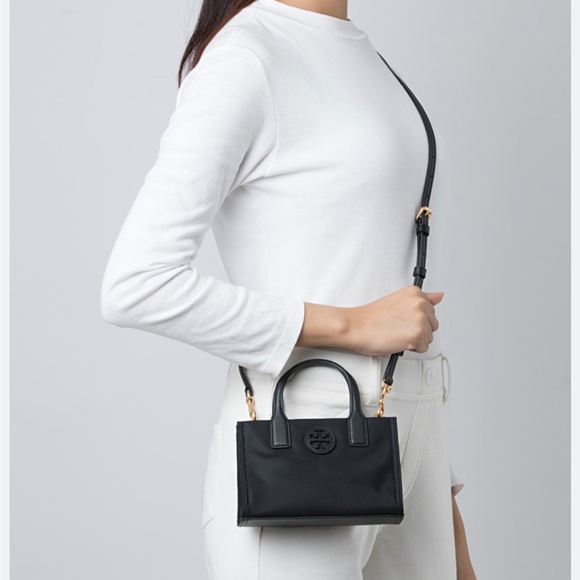 NWT Authentic Tory Burch Navy EllaNylon Mini Tote - Picture 5 of 5